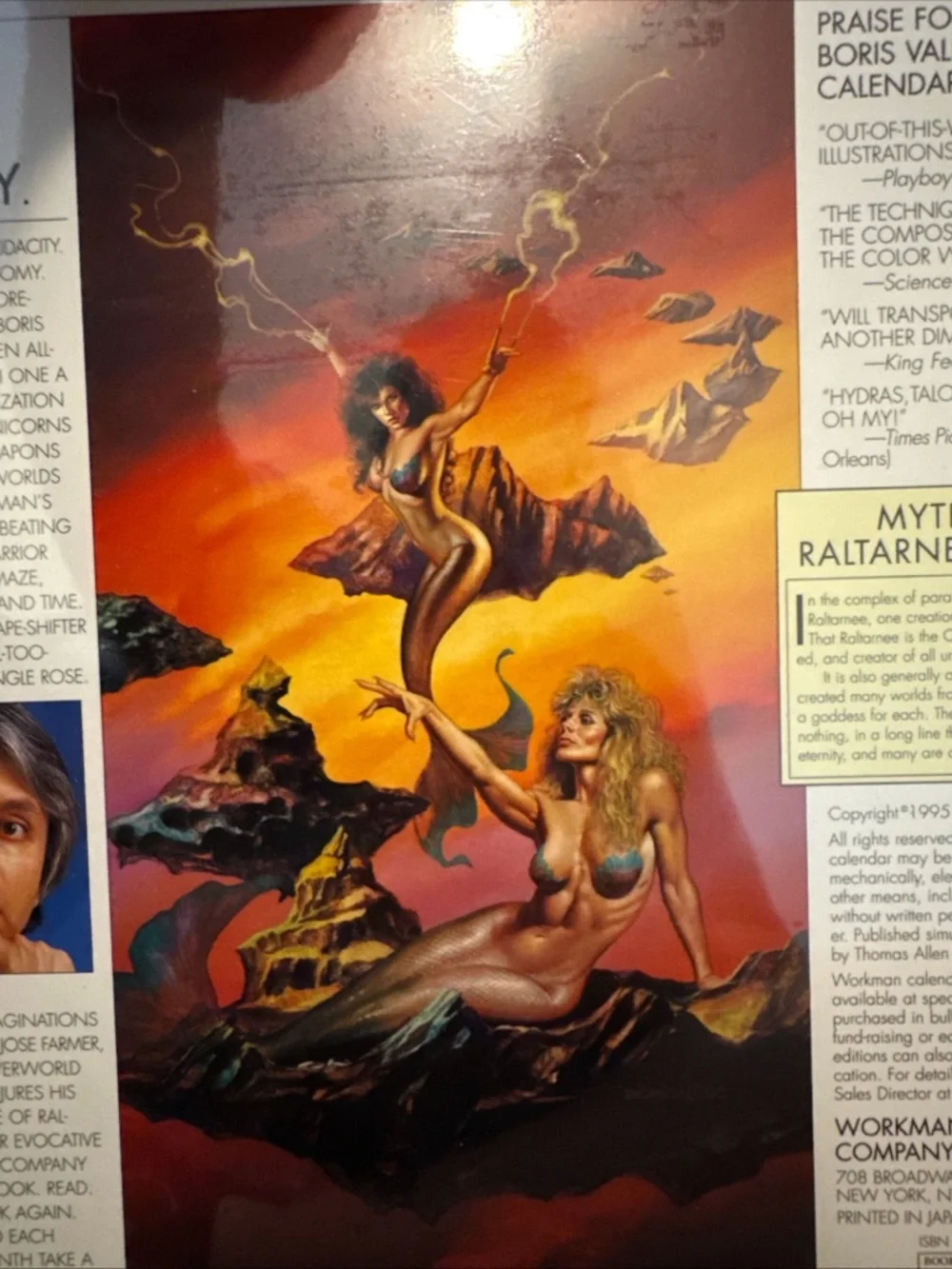 Boris Vallejo 1996 Fantasy Calendar - Bold Red & Orange Cover Art